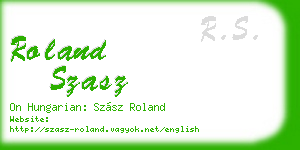 roland szasz business card
