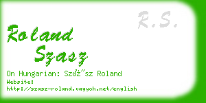 roland szasz business card